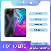 Infinix Hot 10 Lite Smartphone 6.6″HD Display 5000 mAh 13MP Triple Camera Fingerprint Face Unlock Smart Android Moblie Phone