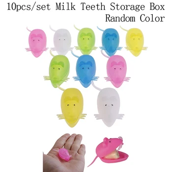 

10pcs Cute Mini Mouse Shape Plastic Save Milk Teeth Storage Box Baby Teeth Box For Boy Girl Gift Kid Baby Tooth Box Organizer