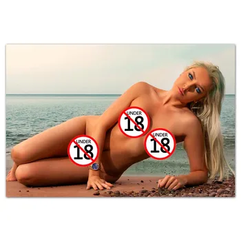 

Sexy Blond Blue-eyed Girl on the Beach Poster and Print Wall Art Canvas Painting Wall Picture For Living Room Decor