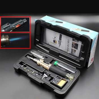 

10 in 1 Soldering Iron Kit Automatic Ignition Butane Cordless Welding Torch Tools Kit Electric Gas Soldering Set Blow Torch Pen