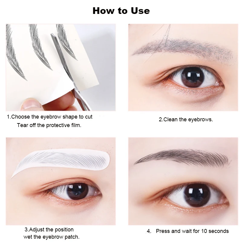 6D Eyebrow Tattoo Sticker Waterproof Eyebrow Templates Tools Cosmetics Professional Makeup Eye Brow Shaper Eyebrows Sticker