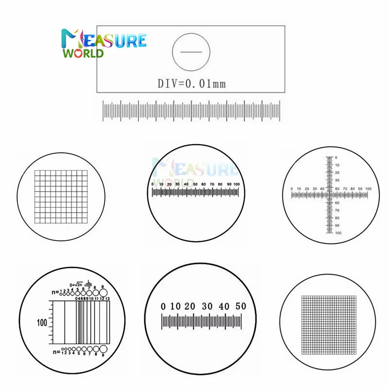 C1 C7 Optical Glass Microscope Calibration Slides Eyepiece Reticle