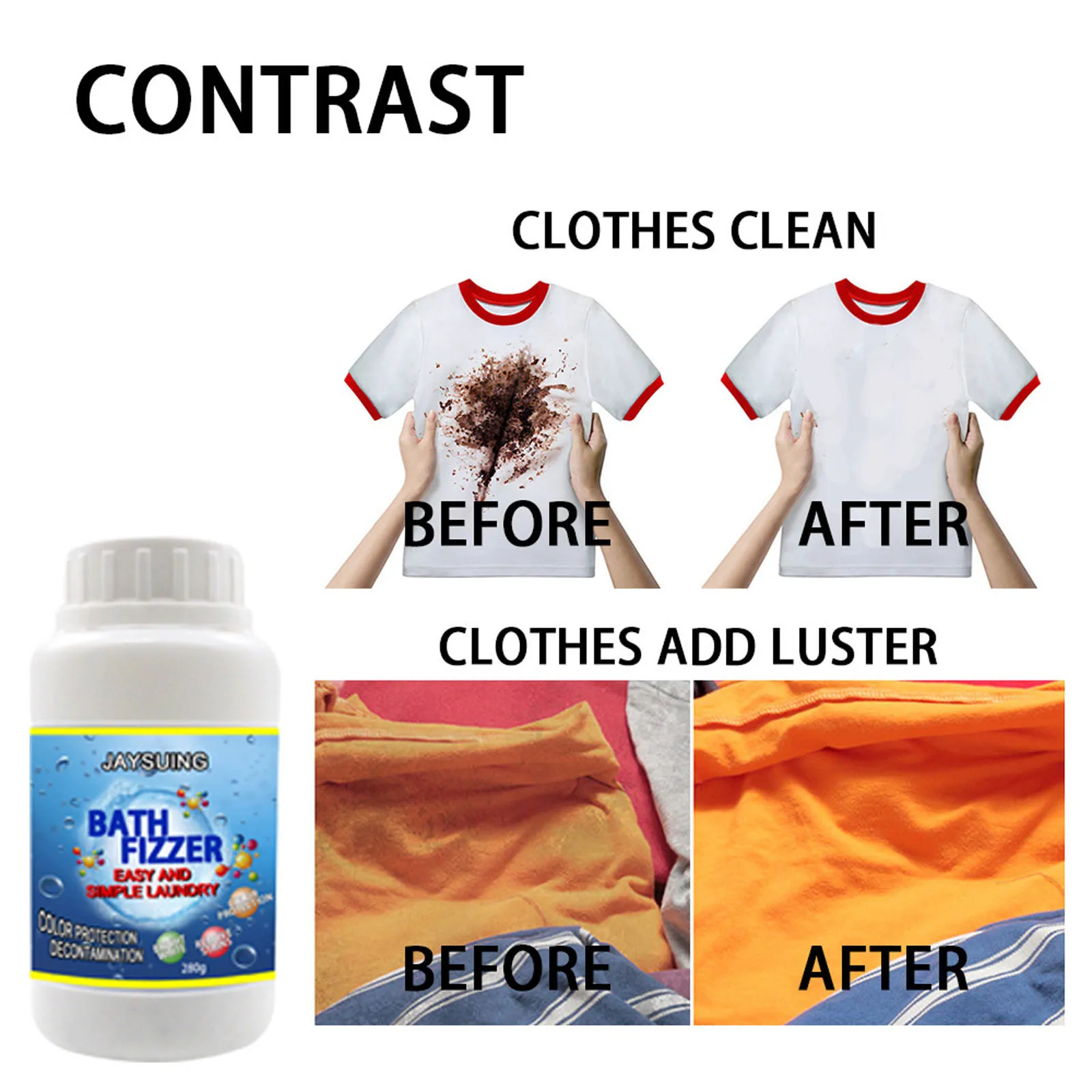 100/280g Bleaching Powder Explosive Salt Bath Laundry Remove Stain