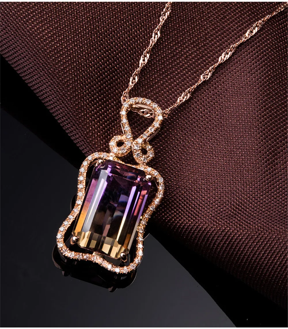 Citrine stone pendant necklace 