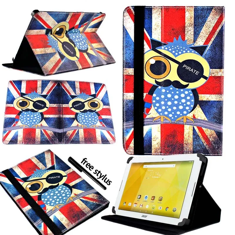 Owl Pirate KK&LL для acer Iconia One 10 B3-10 B3-A20 A30 A40 A40FHD A50 A50FHD-кожаный чехол-подставка для планшета+ Бесплатный стилус - Цвет: Owl Pirate