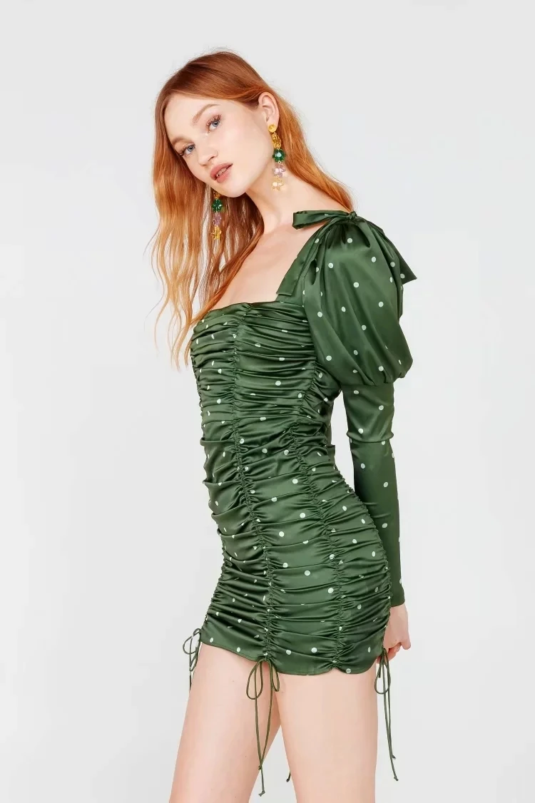 Увядший модный блогер английский винтажный буф рукав плиссированные вечерние vestidos de fiesta de noche vestidos сексуальное платье женские блейзеры