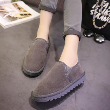 

EOEODOIT Cotton Shoes Autumn Winter Snow Shoes Flat Heel Round Toe Cozy Female Casual Daily Flats Loafers Plus Size