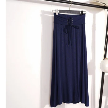 

Womens Irregular Elastic High Waist A-line modal Skirts Hip Slim Long Loose Sheds Skirts Bowknot Skirts