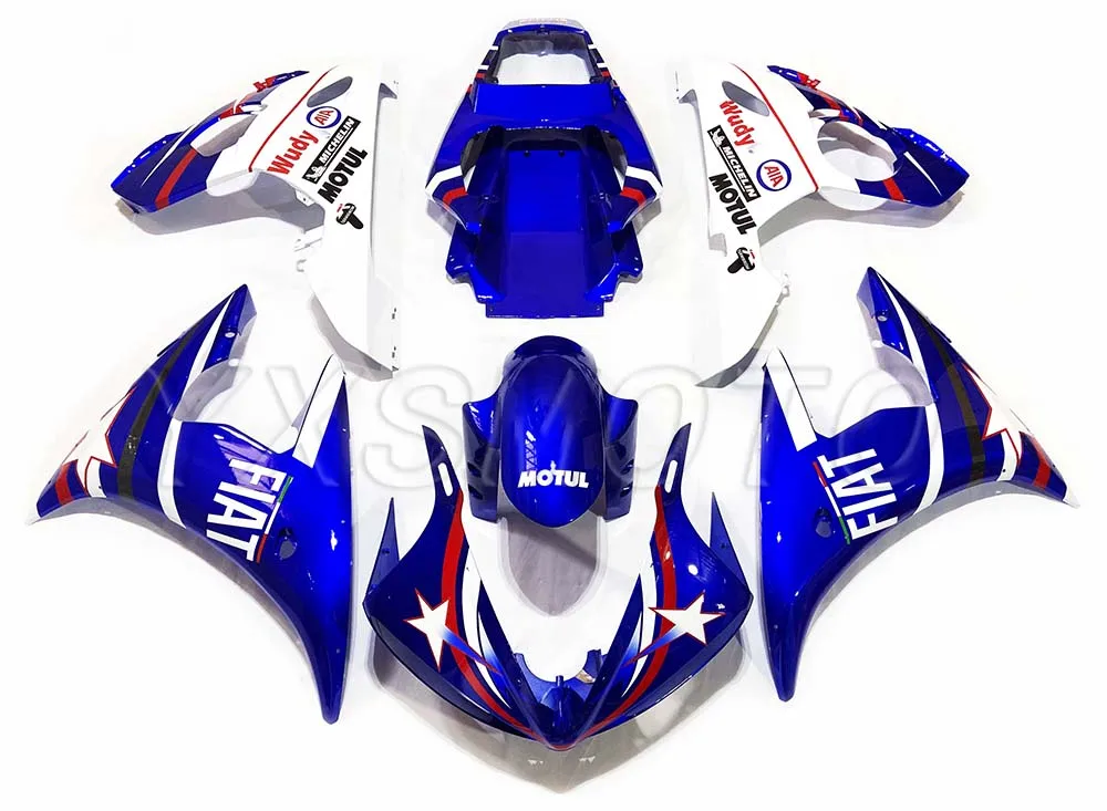 ABS Обтекатели YZF-R6 2003 2004 2005 синий белый обтекатель кузова Комплект yzf r6 yzfr6 03 04 05 - Цвет: Синий