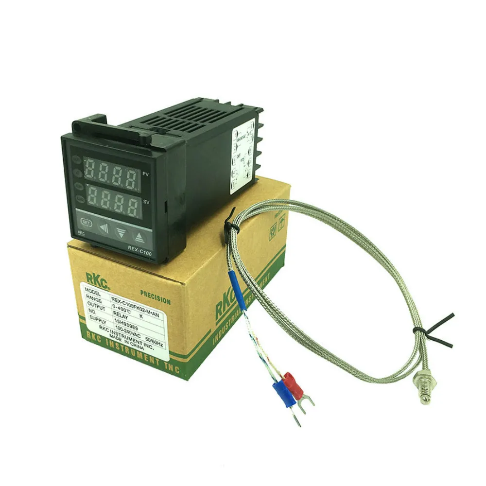 Rex-c100 цифровой Pid регулятор температуры контроллер термостат релейный выход от 0 до 400c с k-типом датчик термопары