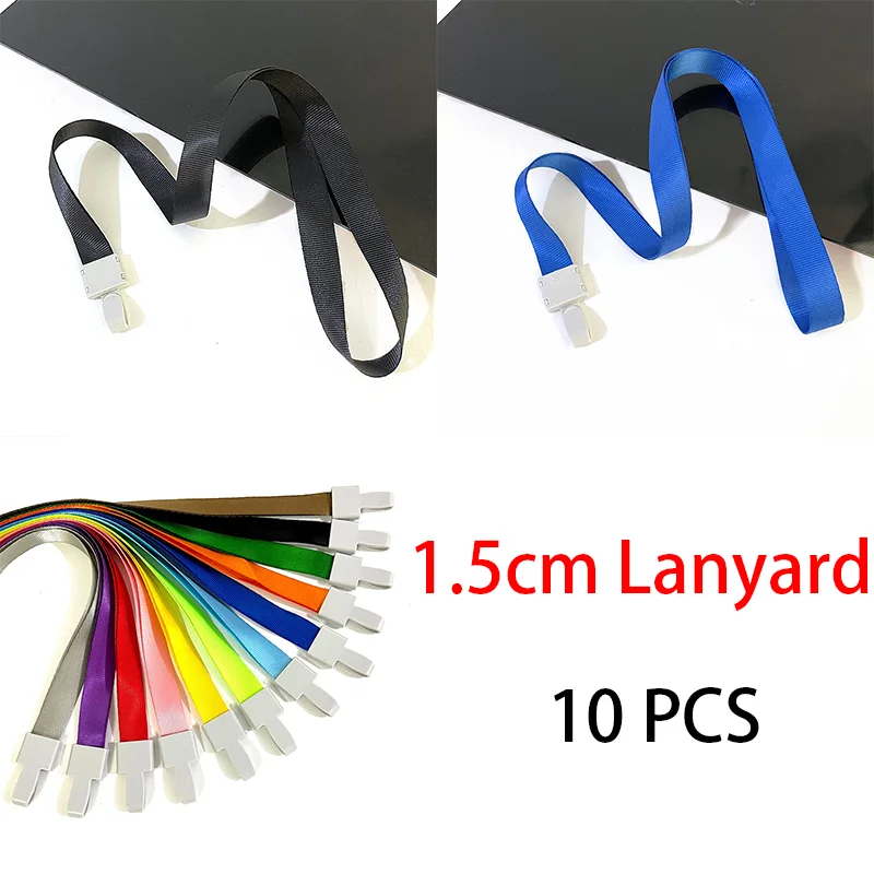 10pcs/lot Plastic Buckle 1.5cm Lanyard Hang Card Holder Neck Clip for Credentials Badge Company Office Work Name Pass Logo Strap