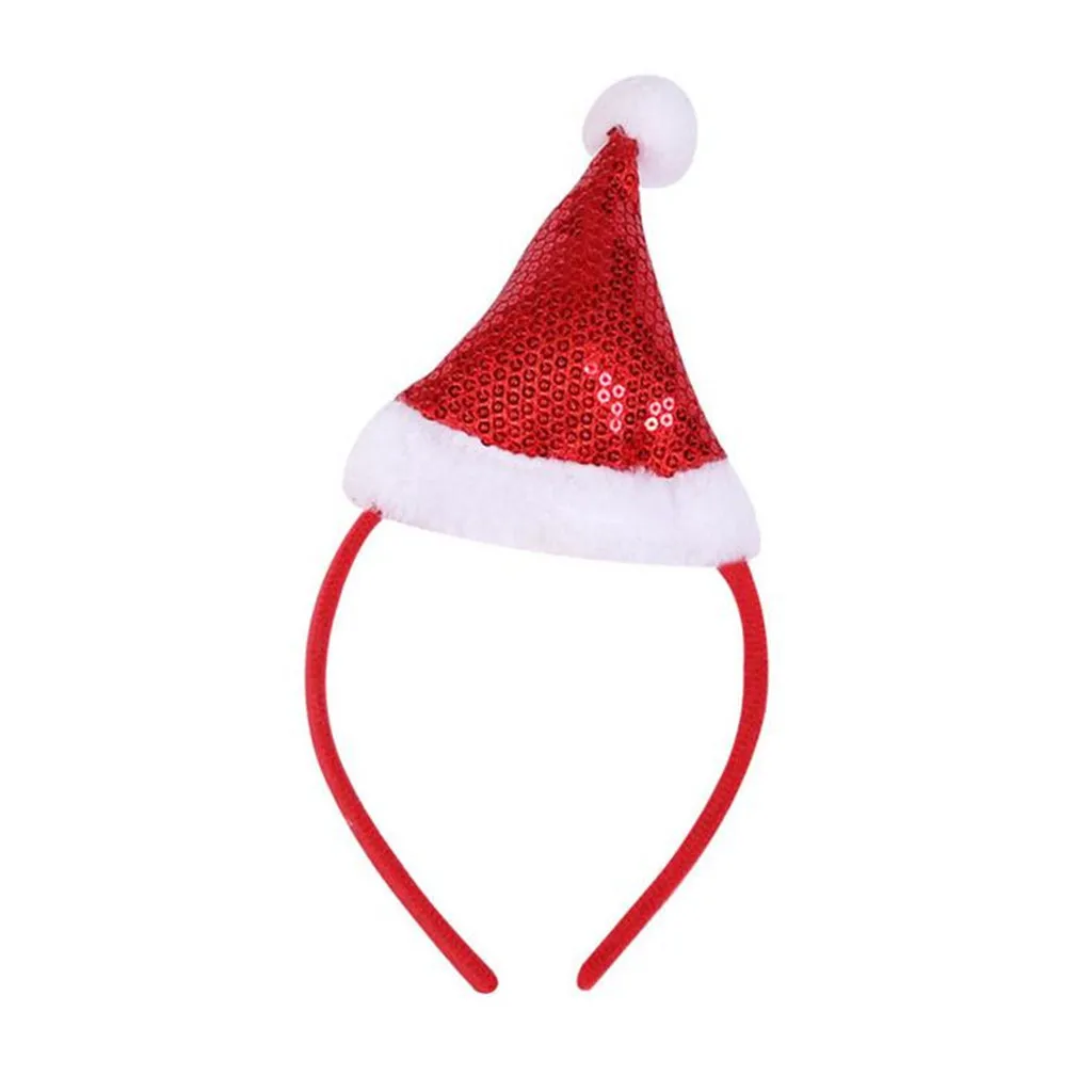 Рождественский ободок с блестками для женщин, Рождественская шапка в форме тиара на голову, рождественские вечерние украшения для взрослых, повязка на голову Diadema Navidad