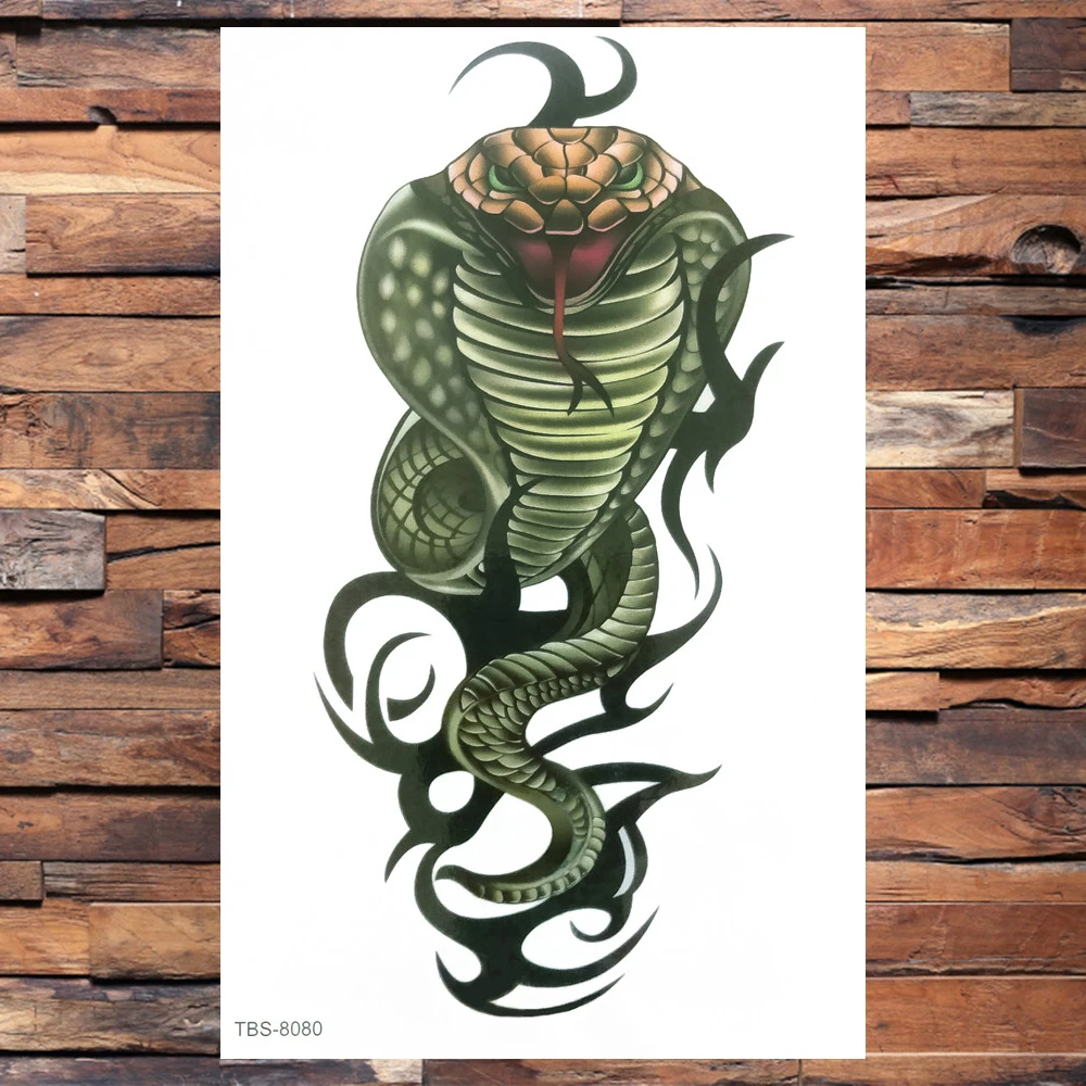 Simple King Cobra Tattoo: The Real Deal on Temporary Ink for Bold,  Minimalist Style, image size:1000x1000
