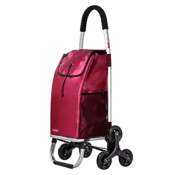 

Aluminum Alloy Foldable Shopping Cart Six Wheels Climbing Trolly With High Quality Waterproof Shopping Bag Trolley
