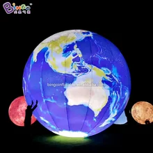 5 метров Диаметр Надувное освещение земной шар модель Персонализированная солнечная система планета светодиодный Декор