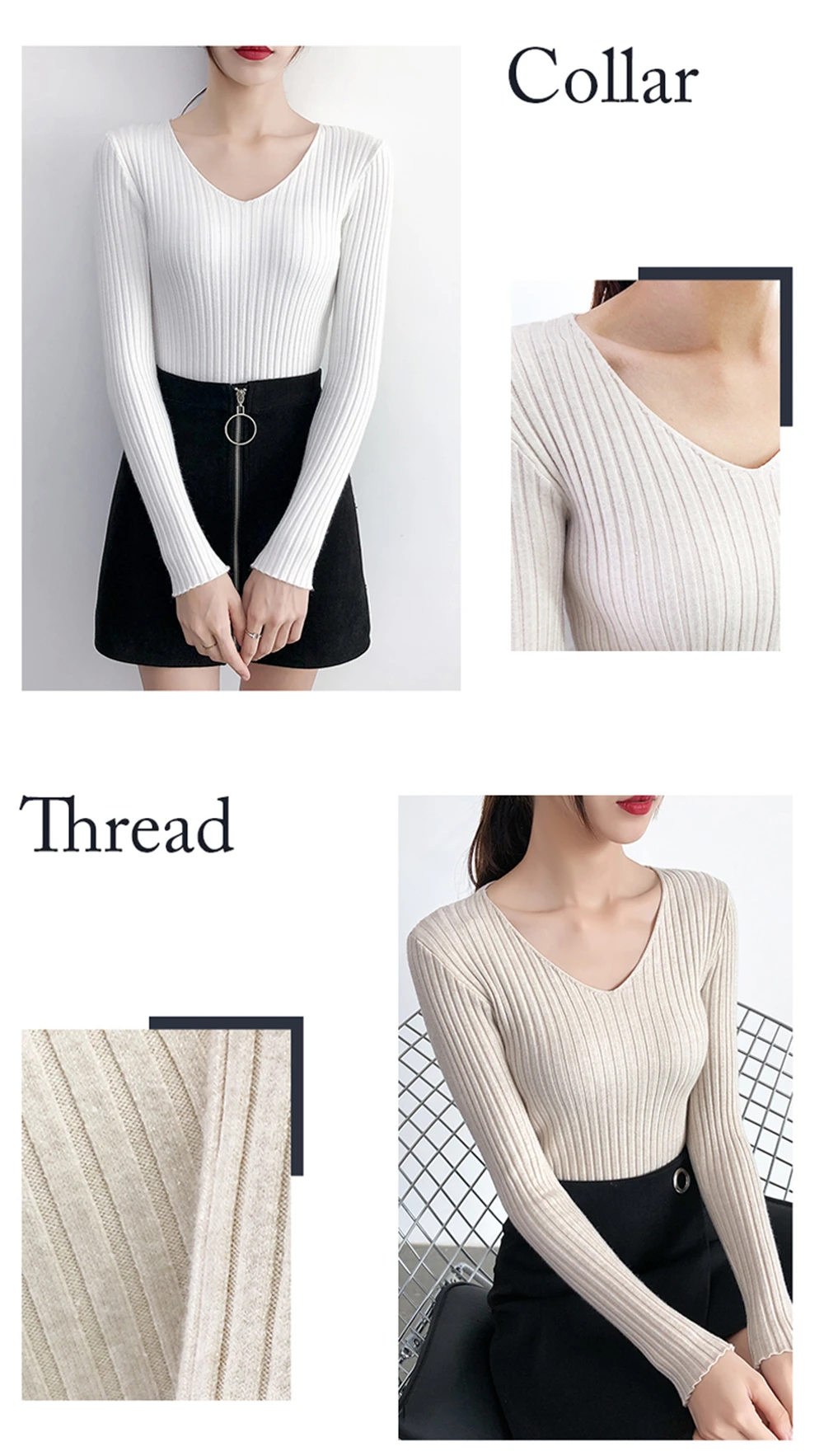 YUANSHU, мягкий базовый свитер для женщин, v-образный вырез, тонкий, эластичный, вязаный пуловер, джемперы, женские, длинный рукав, Осень-зима, базовые Топы
