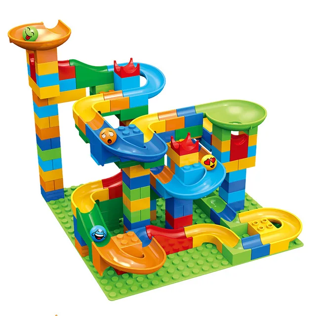 88-514PCS Small Size Marble Race Run Blocks Maze Ball Track Building Blocks Plastic Funnel Slide Assemble DIY Bricks Kids Gift 5