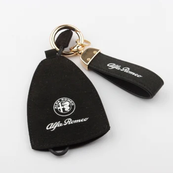 

High Quality Genuine Leather Car Brand Key Holder Cars Key Wallets Car Key Keychain Ring Case Bag Cover For Alfa Romeo