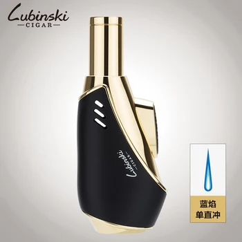 

LUBINSKI Metal Cigar Cigarette Lighter 1 Torch Jet Flame Refillable Tobacco Smoking Tool Lighter Windproof Lighter For COHIBA