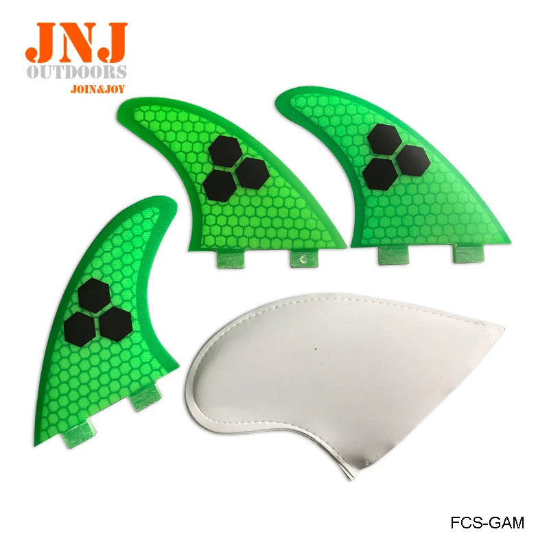 Зеленый Стекловолоконный FCS GAM XL G7 плавники Tri-set GAM FCS XL плавник 117X121 мм - Цвет: green