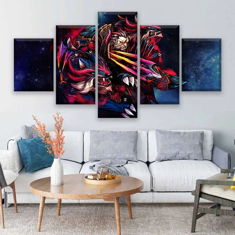  Modern Canvas Painting Modular Game Poster 5 Pieces 2 DotA Juggernaut Wall Art Home Decor Boys Room