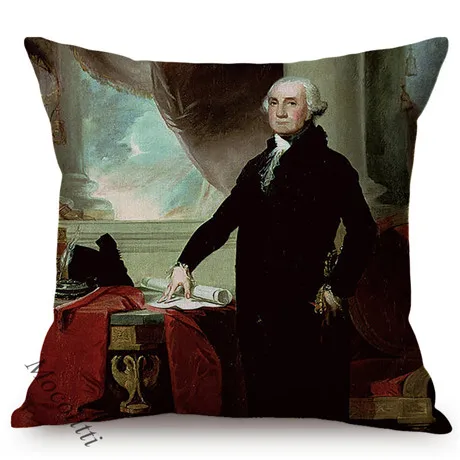 Oil Painting Art Great Celebrity General Costume Equestrian Portrait Design Sofa Throw Pillow Case Home Decorative Cushion Cover K165-7