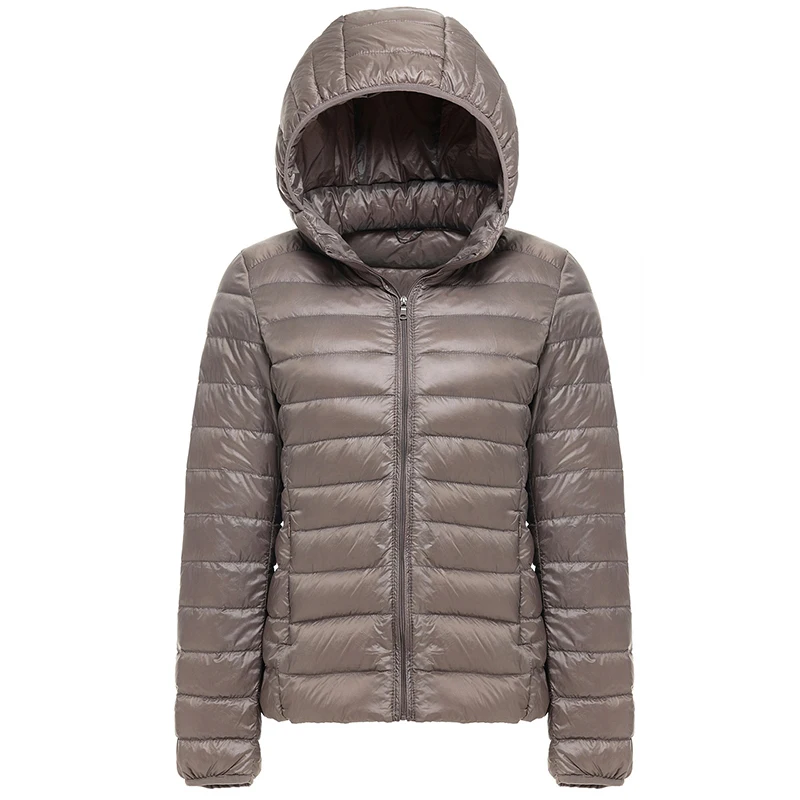 Goedkoop Winter Vrouwen Ultralight Dunne Donsjack 90% Witte Eendendons Hooded Jassen Lange Mouwen Warme Jas Parka Vrouwelijke Draagbare Uitloper