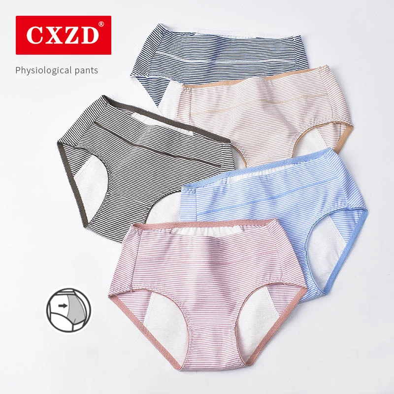 

CXZD Menstrual Panties Physiological Pants Leak Proof Women Underwear Period Cotton Breathable Briefs High Waist Warm Female