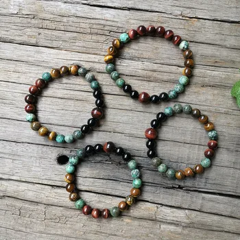 

8mm Natural Stone Beads,Prayer Bracelet,African Turquoise,Tigers Eye,Awaken,JapaMala Bracelet,Spiritual Jewelry,Meditation Beads