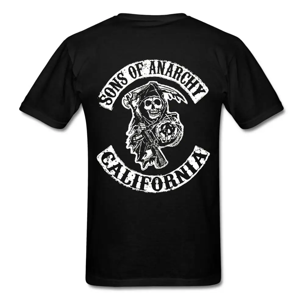 Мужская двухсторонняя Футболка с принтом Sons of Анархии Grim Reaper|Футболки| |