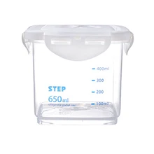 Топ!-герметичный резервуар для хранения с отметками от накипи, квадратные Герметичные банки, бытовая зерно, прозрачная, здоровая, Экологически чистая коробочка для кухни, 650 мл