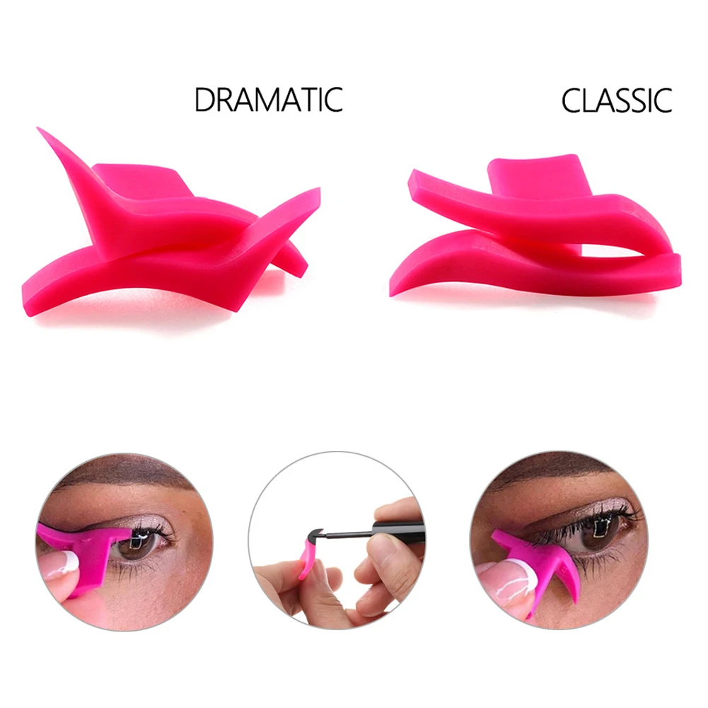 

1 Pair Portable Professional Simple Soft Makeup Tool Silicone Easy To Wear Waterproof Wing Seals Cosmetic Models Eyeliner Stamp