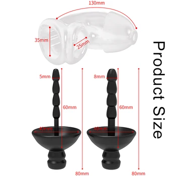 Male Chastity Cage Silicone Urethral Sound Electro Stimulator Urethra Sounding Toys For Men Cock Ring Ball Stretcher Testicle 6