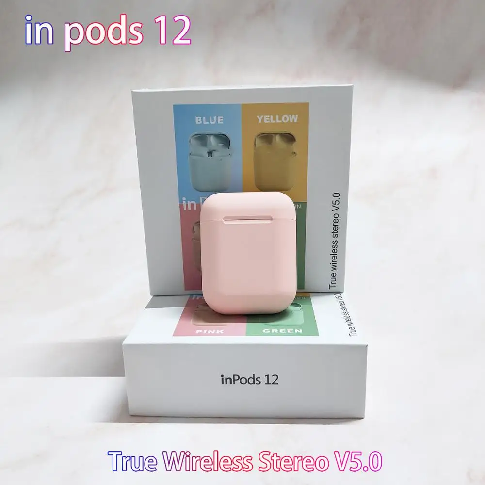 

Inpods 12 tws Wireless Bluetooth Headset 5.0 Mini Ultra Small Earphones Sweat-proof Scratch-resistant Flowers For iphone millet
