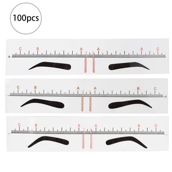 

100pcs/Set Eyebrow Stencil Eyebrow Tattoo Makeup Microblading Ruler Makeup Tools