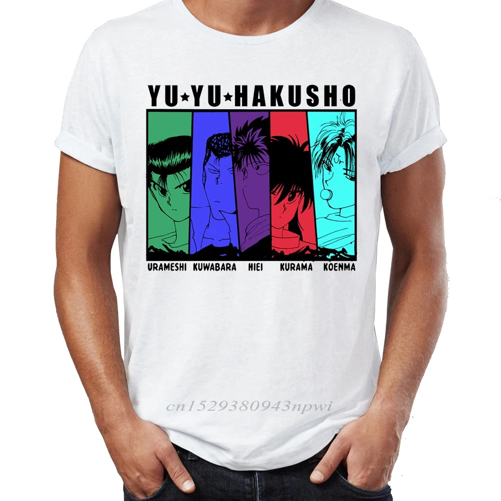 Фирменная Новинка Для мужчин футболки 100% хлопок Ю Hakusho Классический Аниме Manga