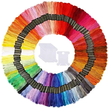 

Embroidery Floss 100 Skeins Embroidery Floss Rainbow Color Friendship Bracelets Floss with 12 Pieces Floss Bobbins