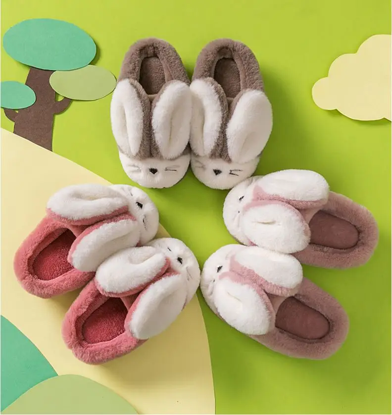 Детские тапочки для девочек; сезон зима-осень; детская хлопковая обувь; домашние тапочки с рисунком; домашняя Нескользящая теплая обувь для