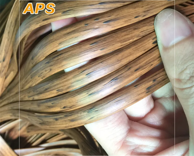 

70m Wood Grain Gradient Flat Synthetic PE Rattan Weaving Material Plastic Rattan for Knit and Repair Chair