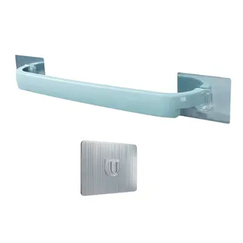 

Self Adhesive Wall Mounted Bathroom Towel Bar Shelf Rack Holder Toilet Roll Paper Hanging Hanger Multifunctional Plastic Holder