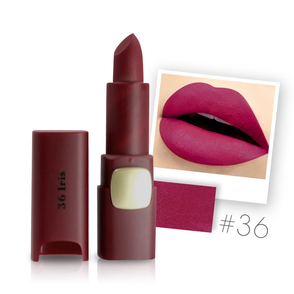 MISS ROSE Brand New Moisturizing 17 Colors Matte Lipstick Sexy Red Lips Nude Lipstick Matte Cosmetics Lip Stick Makeup - Цвет: 36