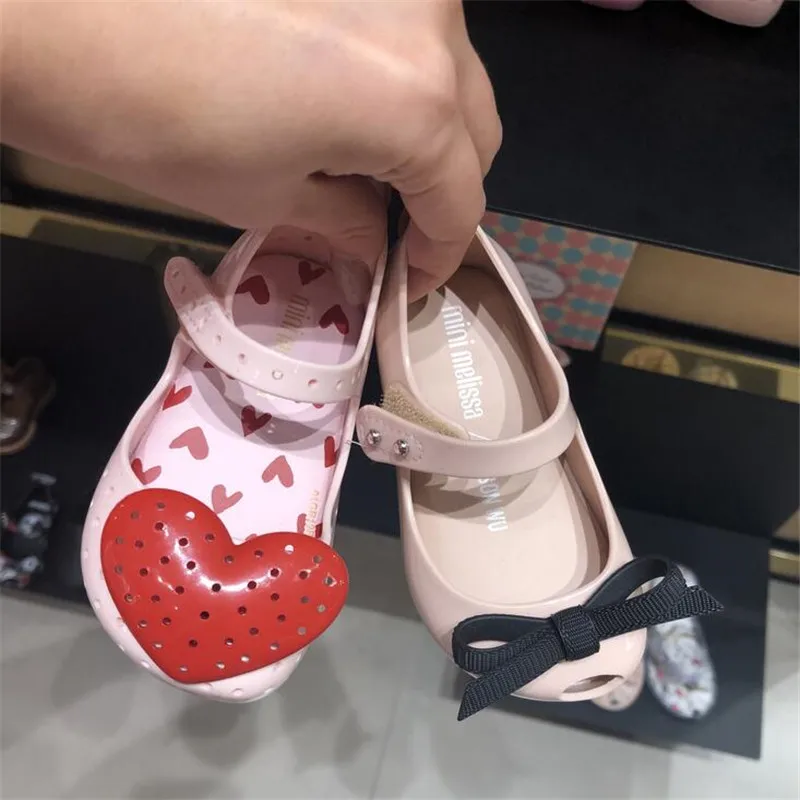 Mini Melissa/прозрачные сандалии для девочек; летняя детская обувь ярких цветов для девочек; дышащая прозрачная обувь; сандалии для девочек; обувь; 14-18 см