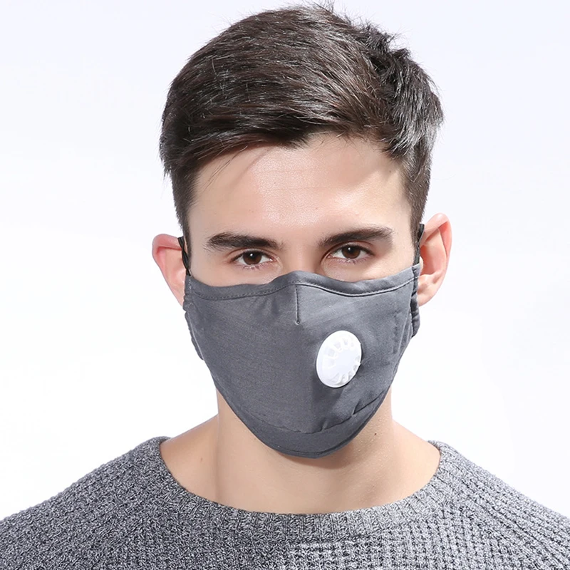 Winter Activated Cotton Mask Carbon Anti Dust Cycling Cotton Face Mask w/ Breathing Valve Practical Outdoor tools