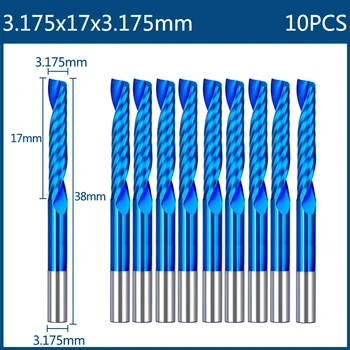 XCAN End Mill Milling Cutter 3.175mm Shank CNC Router Bit Nano Blue Coated Carbide Engraving Bit CNC Milling Tools 16