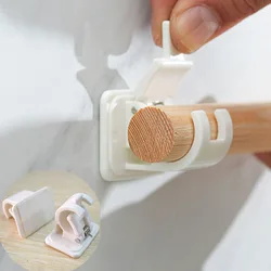 Tringle à rideau auto adhésive, 2 pièces, solide, blanc, accroche rideau, crochets muraux, accessoires pour la maison 