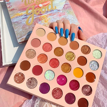 

30 Color Profession matte eyeshadow pallete Glitter Highlighter Shimmer Make up Pigment paleta de sombra the shadows GlamColour