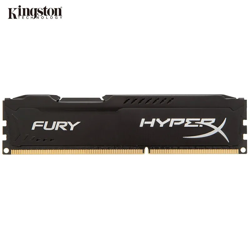 Black HyperX HX316C10FB/4 FURY Series 4 GB DDR3 1600 MHz CL10 DIMM Memory Module