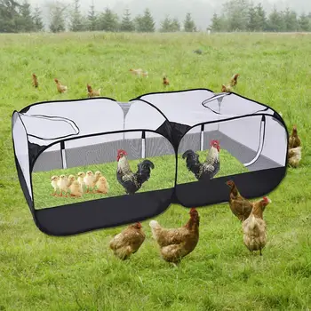 

Pet Playpen Chicken Coop Rabbit Cage Portable Foldable Pet Fence Suitabl For Chicken, Duck And Rabbit,Cat 0utdoor Tent