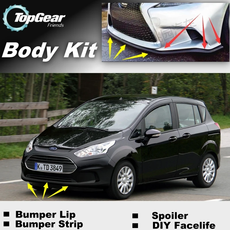 Дефлектор губ на бампер для Ford B-Max B Max BMax передний спойлер юбка фанатов TopGear тюнинг