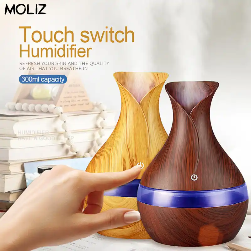 Vase Mini Usb Bois Grain Huile Essentielle Diffuseur 300ml Ultrasons Humidificateur D Air Menage Arome Diffuseur Aromatherapie Brumisateur Aliexpress